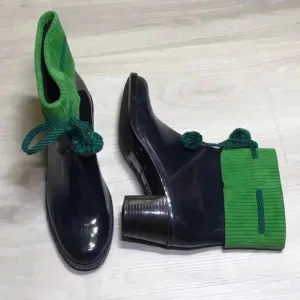 Marc Jacobs SZ 9 Navy Blue/Green Rain boots