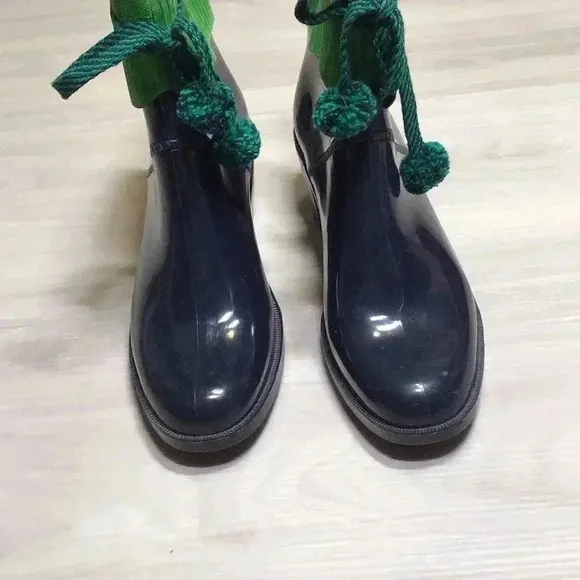 Marc Jacobs SZ 9 Navy Blue/Green Rain boots