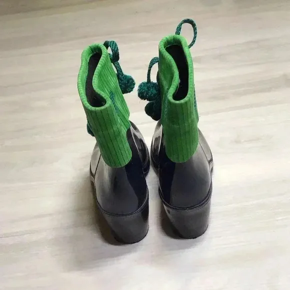 Marc Jacobs SZ 9 Navy Blue/Green Rain boots