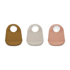 Maru Silicone Bib 3 Pack - Dark rose multi mix