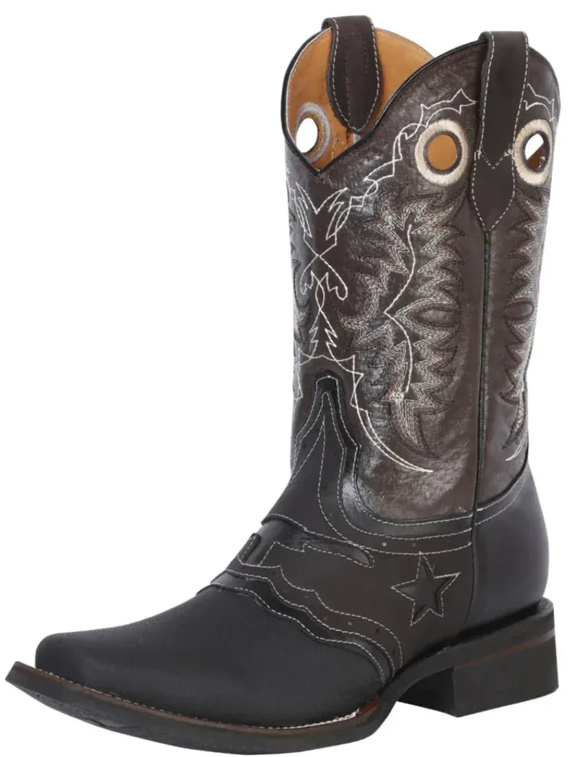 Men's Genuine Leather Saddle Western Cowboy Boots 'El General' 33308