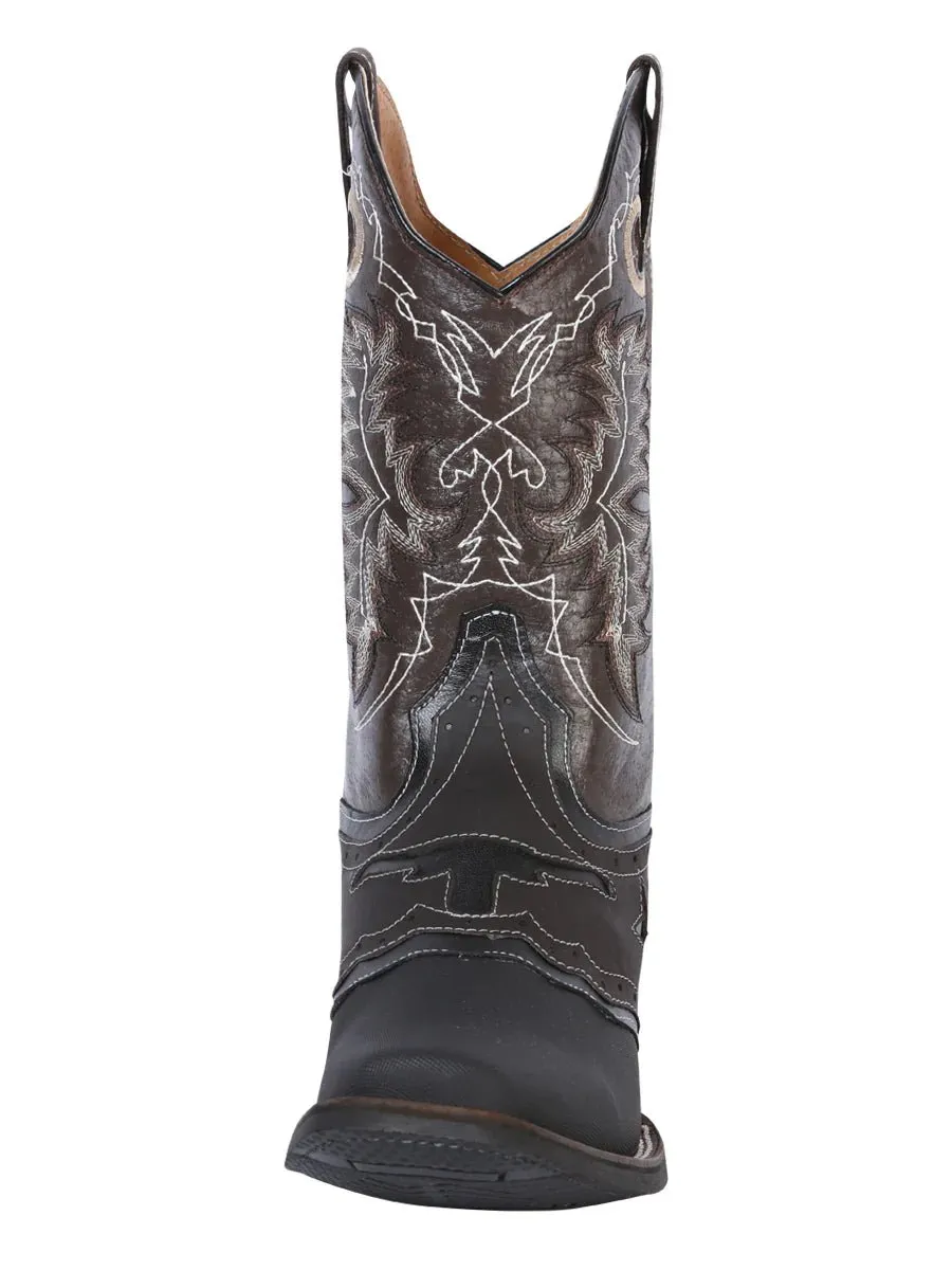 Men's Genuine Leather Saddle Western Cowboy Boots 'El General' 33308