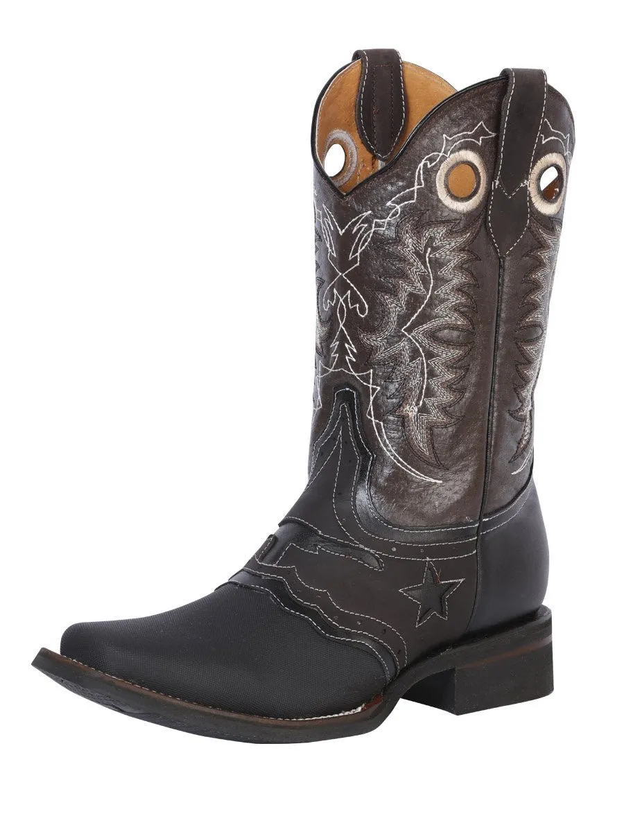 Men's Genuine Leather Saddle Western Cowboy Boots 'El General' 33308
