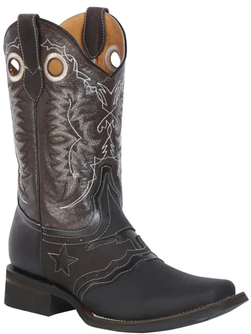 Men's Genuine Leather Saddle Western Cowboy Boots 'El General' 33308