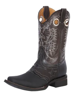 Men's Genuine Leather Saddle Western Cowboy Boots 'El General' 33308