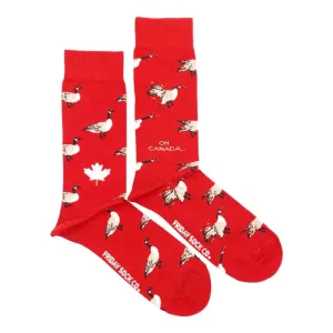 Men's Red Canada Goose Socks