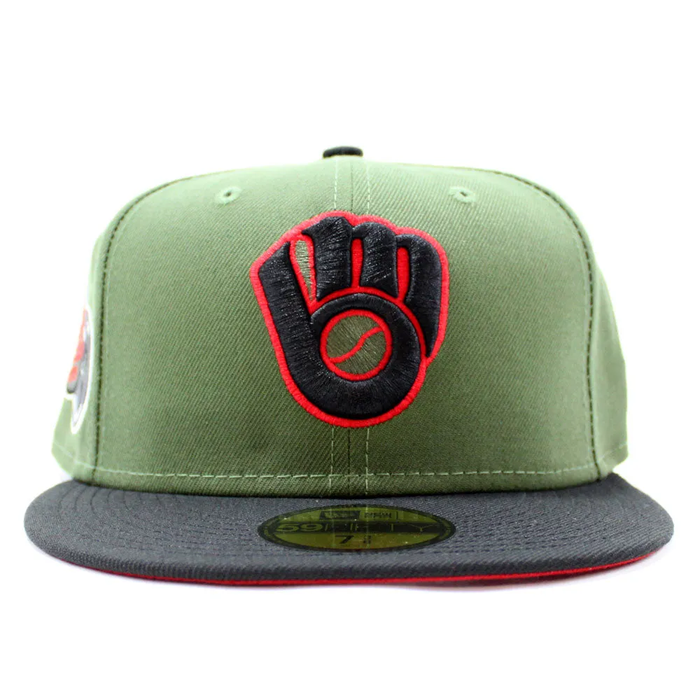 Milwaukee Brewers 1975 All-Star Game New Era 59Fifty Fitted Hat (Glow in the Dark Patch Dark Green Orange Under Brim)