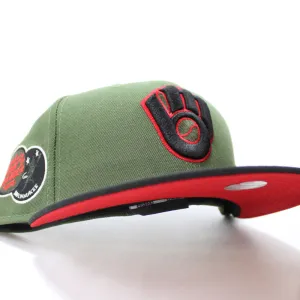 Milwaukee Brewers 1975 All-Star Game New Era 59Fifty Fitted Hat (Glow in the Dark Patch Dark Green Orange Under Brim)