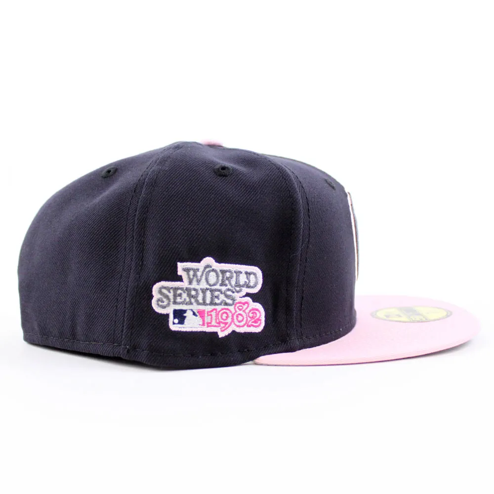 Milwaukee Brewers 1982 World Series New Era 59Fifty Fitted Hat (GITD Navy Pink Gray Under Brim)
