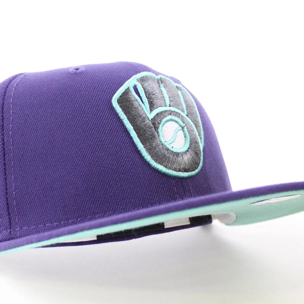 Milwaukee Brewers 1982 World Series New Era 59Fifty Fitted Hat (GITD Purple Mint Under Brim)