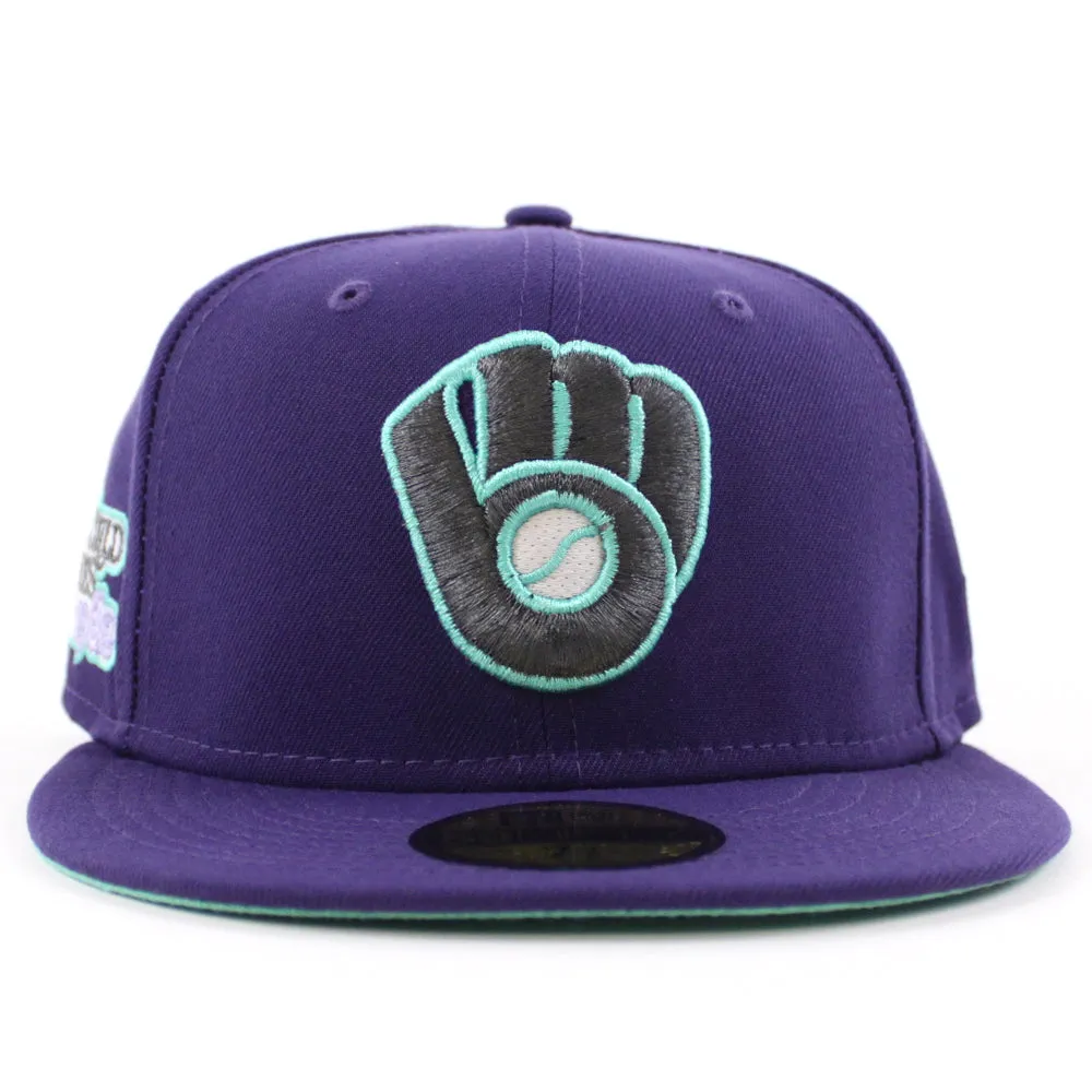 Milwaukee Brewers 1982 World Series New Era 59Fifty Fitted Hat (GITD Purple Mint Under Brim)