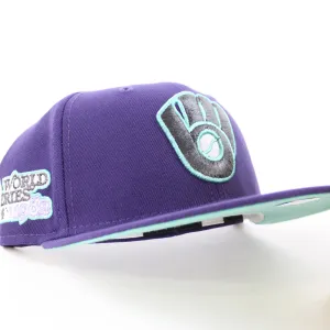 Milwaukee Brewers 1982 World Series New Era 59Fifty Fitted Hat (GITD Purple Mint Under Brim)