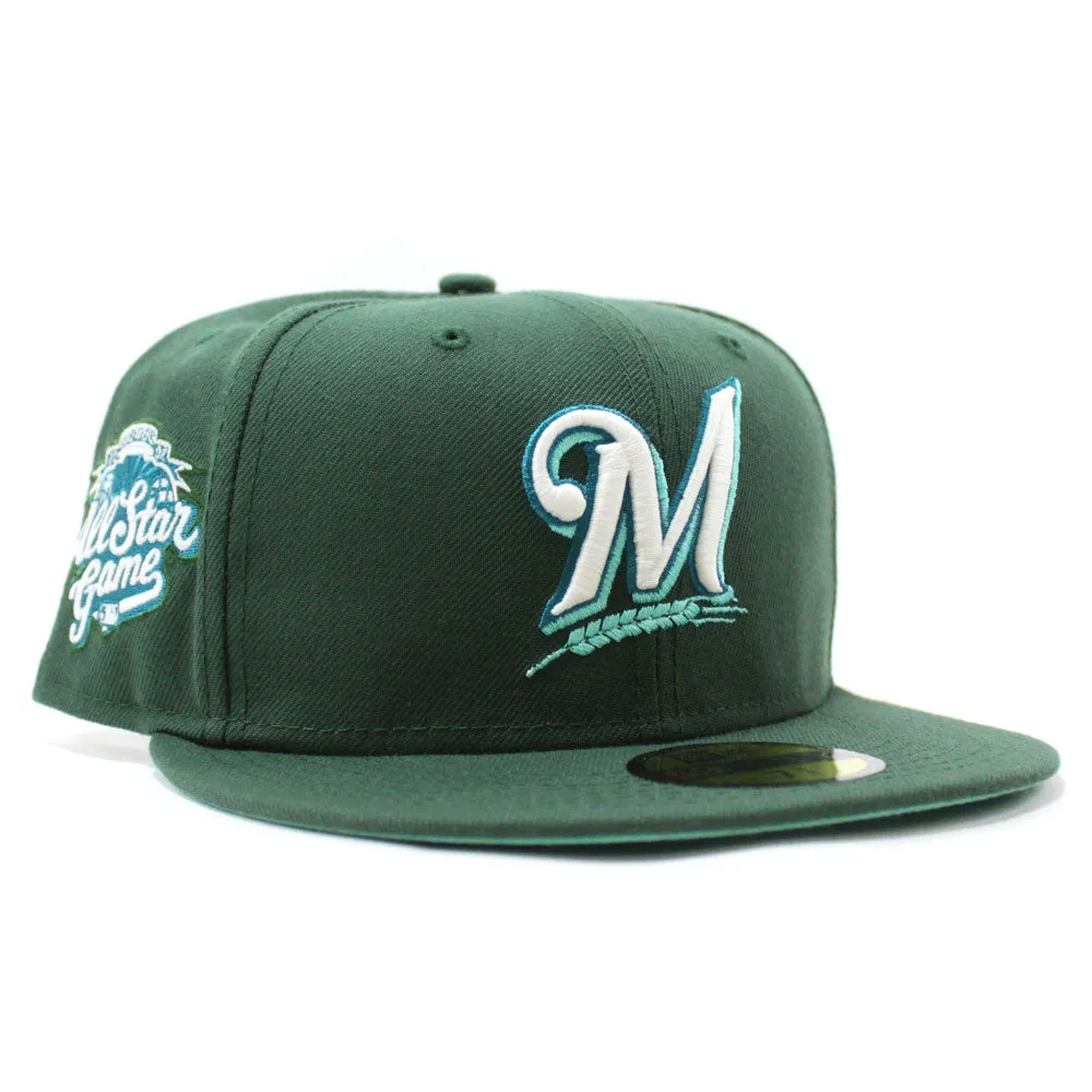 Milwaukee Brewers 2002 All-Star Game New Era 59Fifty Fitted Hat (Glow in the Dark Green Mint Under Brim)