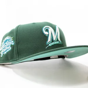 Milwaukee Brewers 2002 All-Star Game New Era 59Fifty Fitted Hat (Glow in the Dark Green Mint Under Brim)