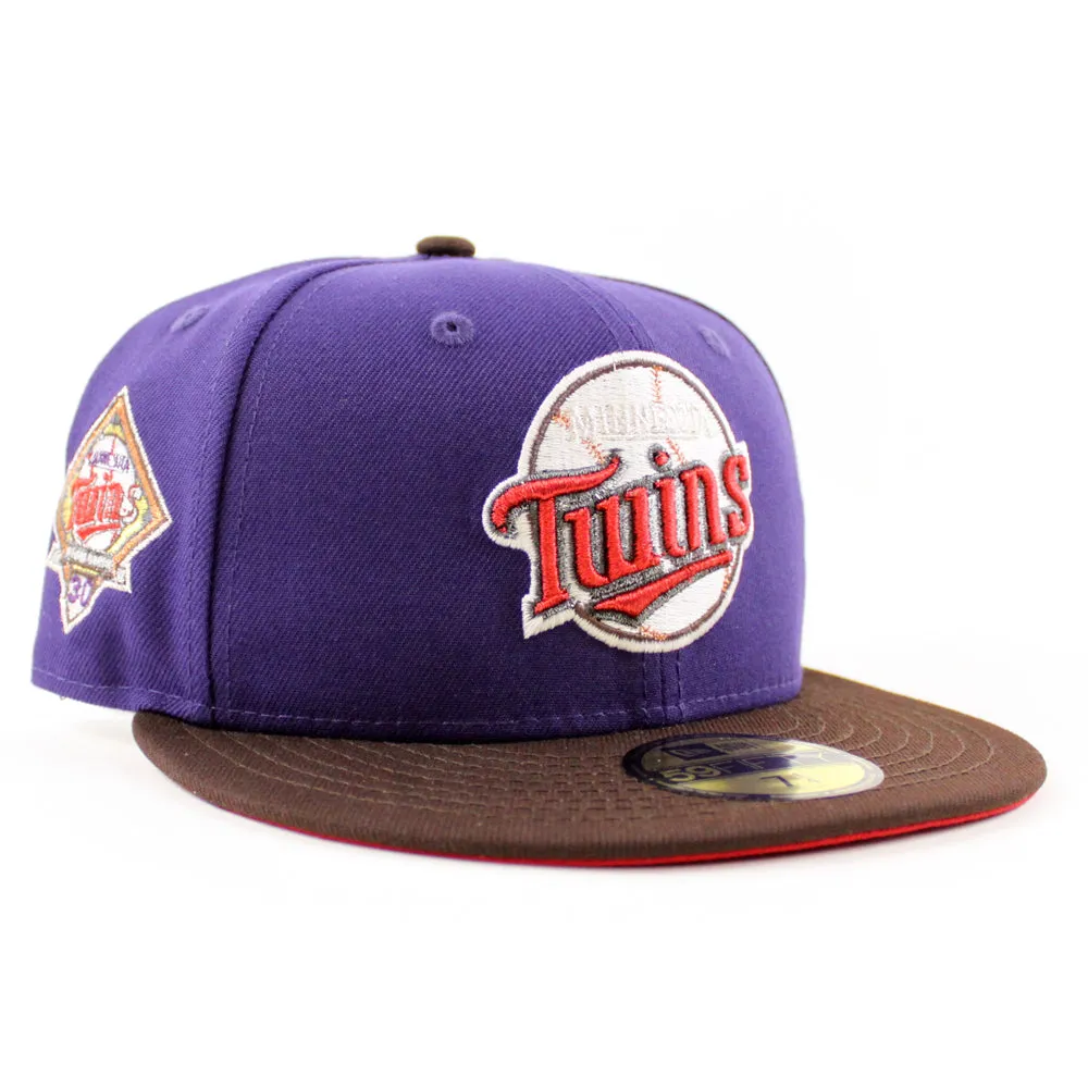 Minnesota Twins 30th Anniversary New Era 59Fifty Fitted Hat (GITD Purple Burnt Wood Scarlet Under Brim)