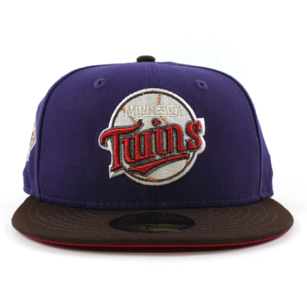 Minnesota Twins 30th Anniversary New Era 59Fifty Fitted Hat (GITD Purple Burnt Wood Scarlet Under Brim)