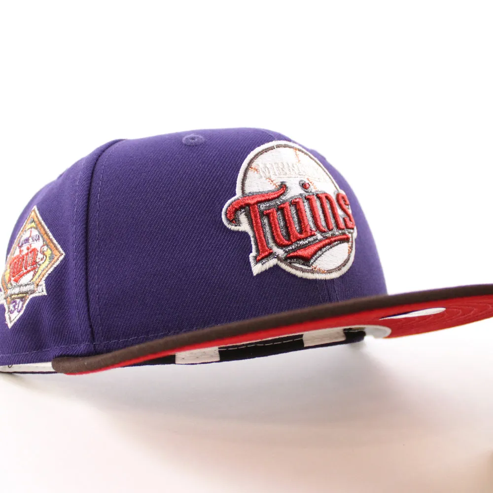 Minnesota Twins 30th Anniversary New Era 59Fifty Fitted Hat (GITD Purple Burnt Wood Scarlet Under Brim)