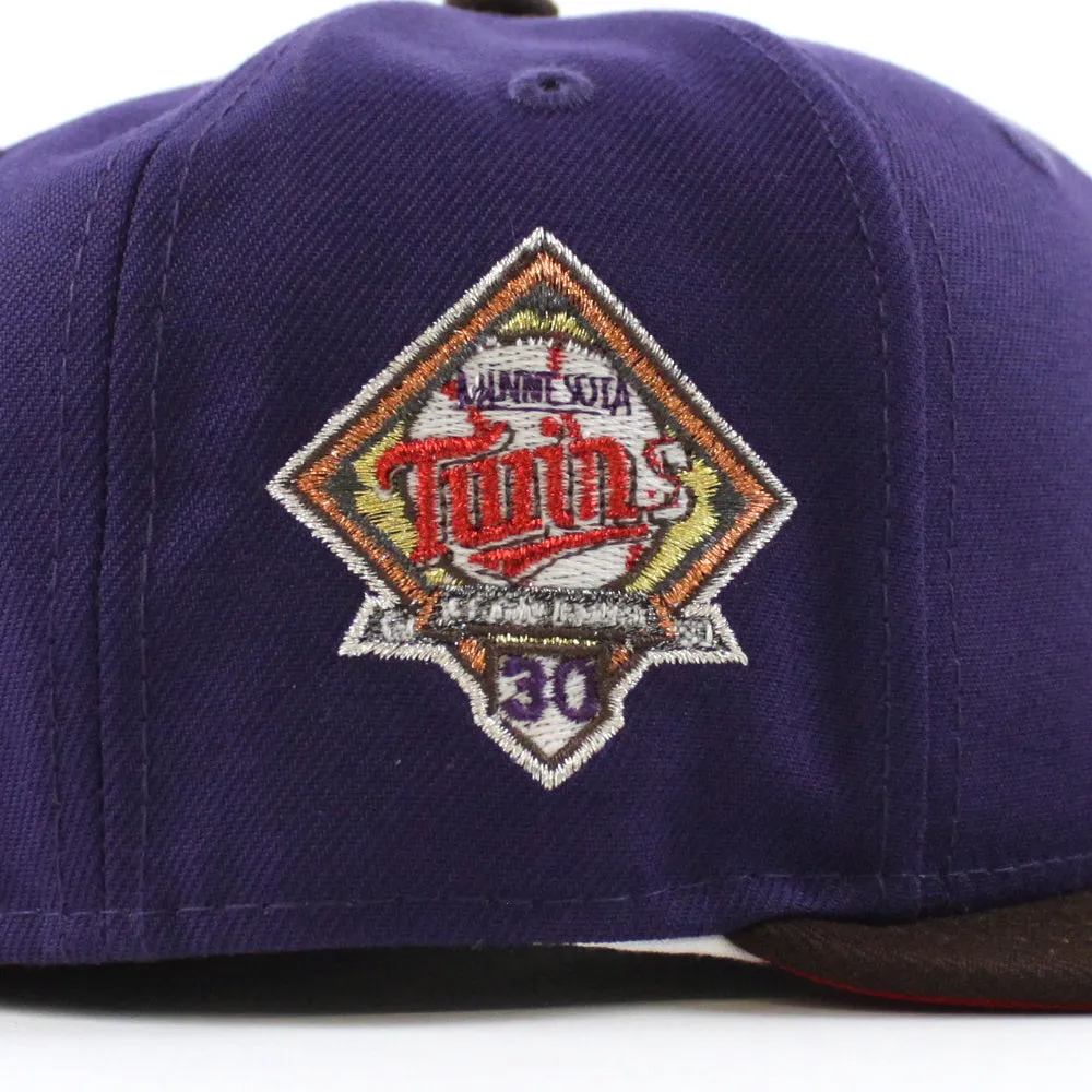 Minnesota Twins 30th Anniversary New Era 59Fifty Fitted Hat (GITD Purple Burnt Wood Scarlet Under Brim)