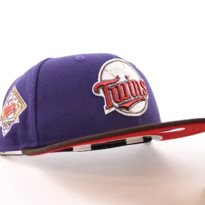 Minnesota Twins 30th Anniversary New Era 59Fifty Fitted Hat (GITD Purple Burnt Wood Scarlet Under Brim)