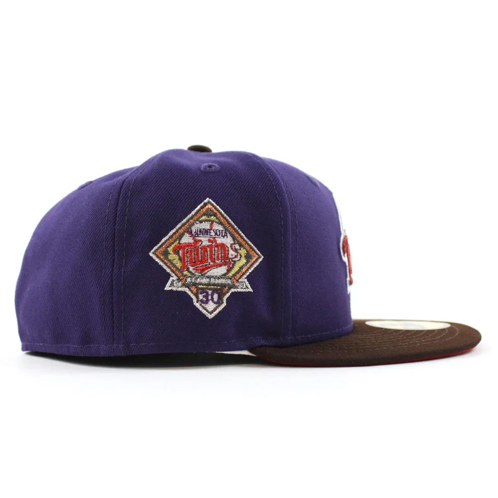 Minnesota Twins 30th Anniversary New Era 59Fifty Fitted Hat (GITD Purple Burnt Wood Scarlet Under Brim)