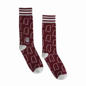 Mississippi Maroon Socks