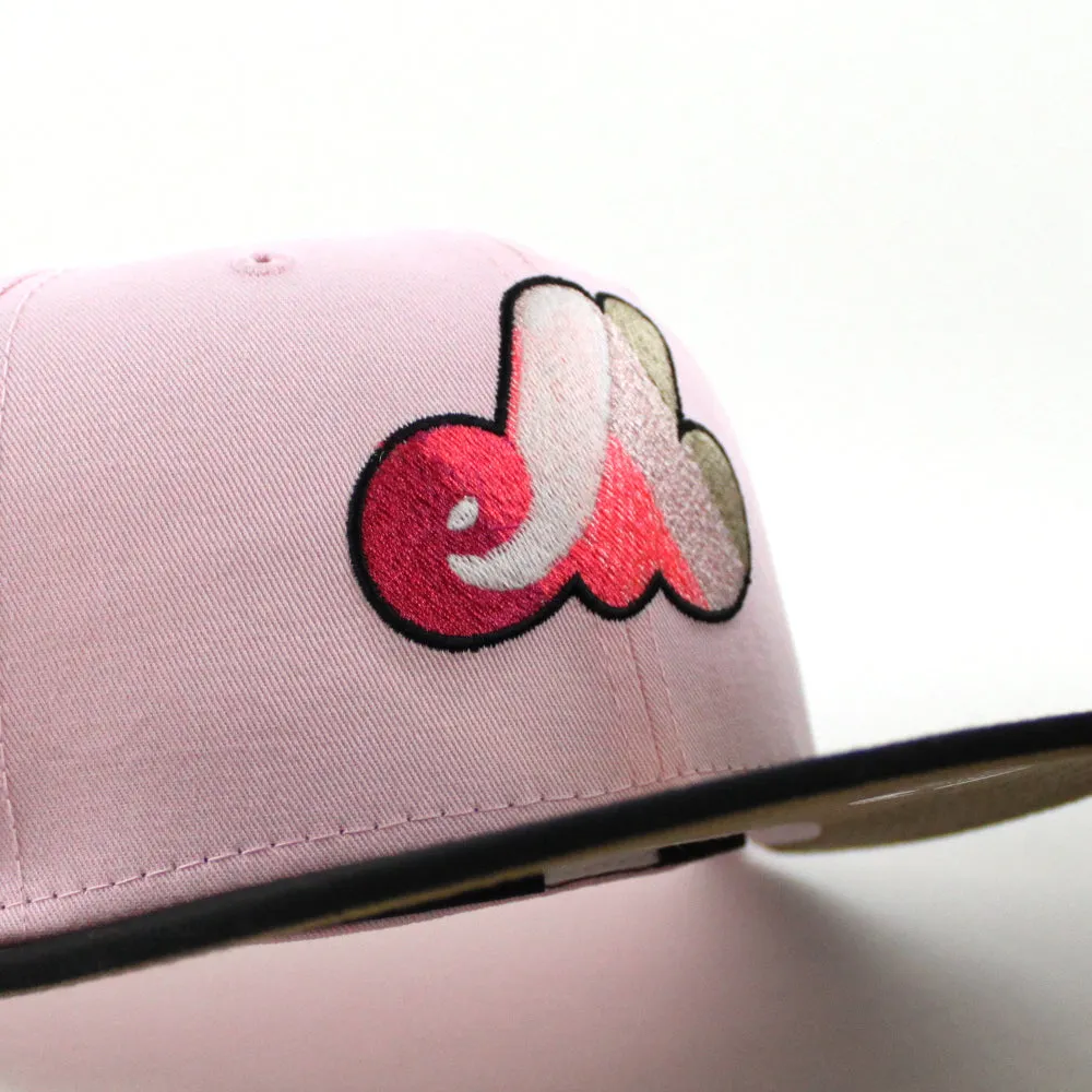Montreal Expos CLUB DE BASEBALL MONTREAL New Era Fitted 59Fifty Hat (GITD Pink Black Khaki Under Brim)
