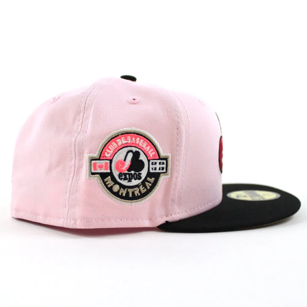Montreal Expos CLUB DE BASEBALL MONTREAL New Era Fitted 59Fifty Hat (GITD Pink Black Khaki Under Brim)