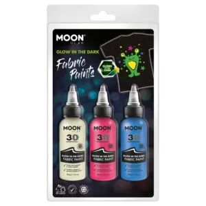 Moon Glow Glow In The Dark Fabric Paint, Invisible, Pink, Blue