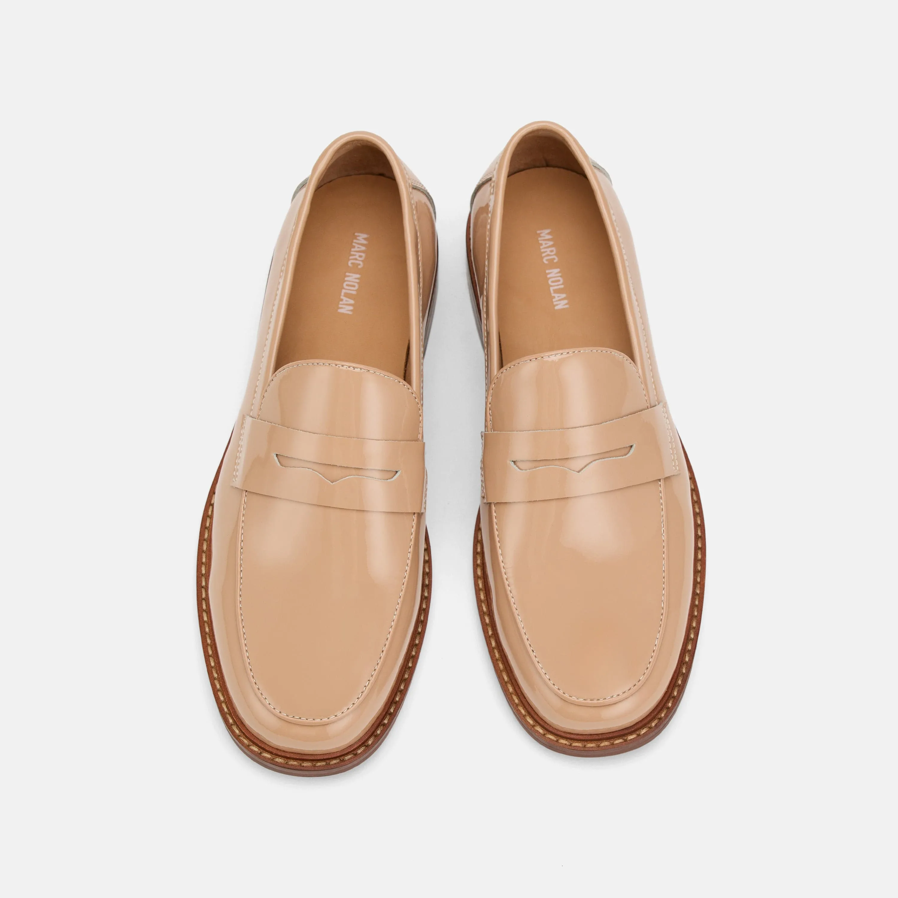 Ms. Calum Cream Leather Penny Loafers