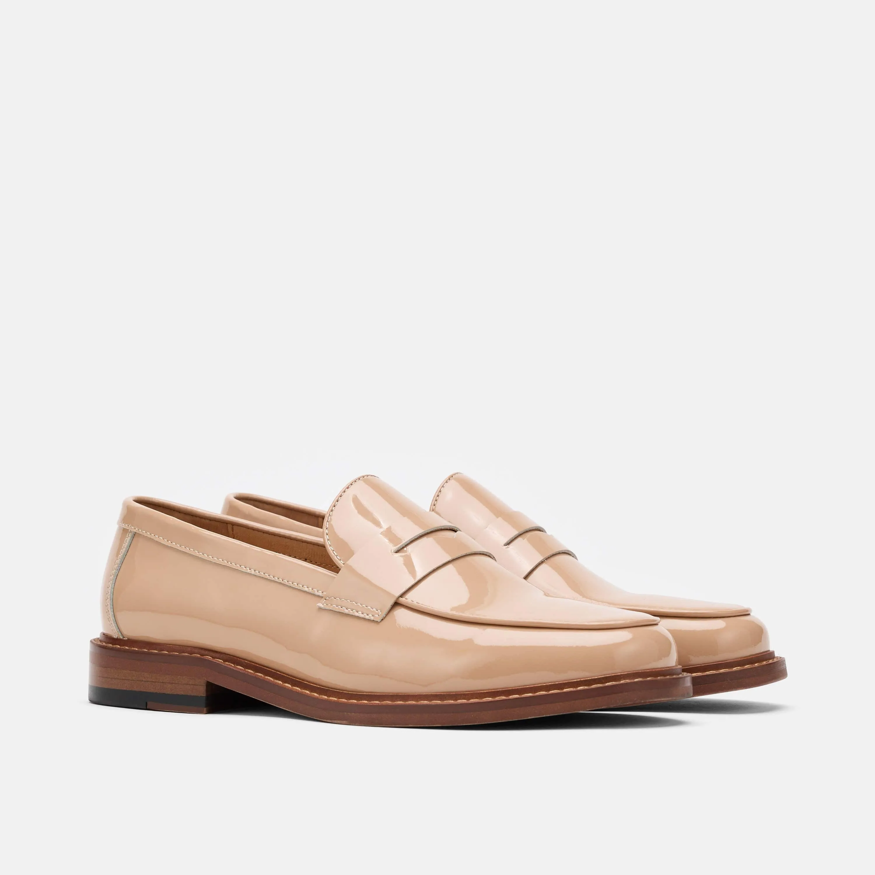 Ms. Calum Cream Leather Penny Loafers