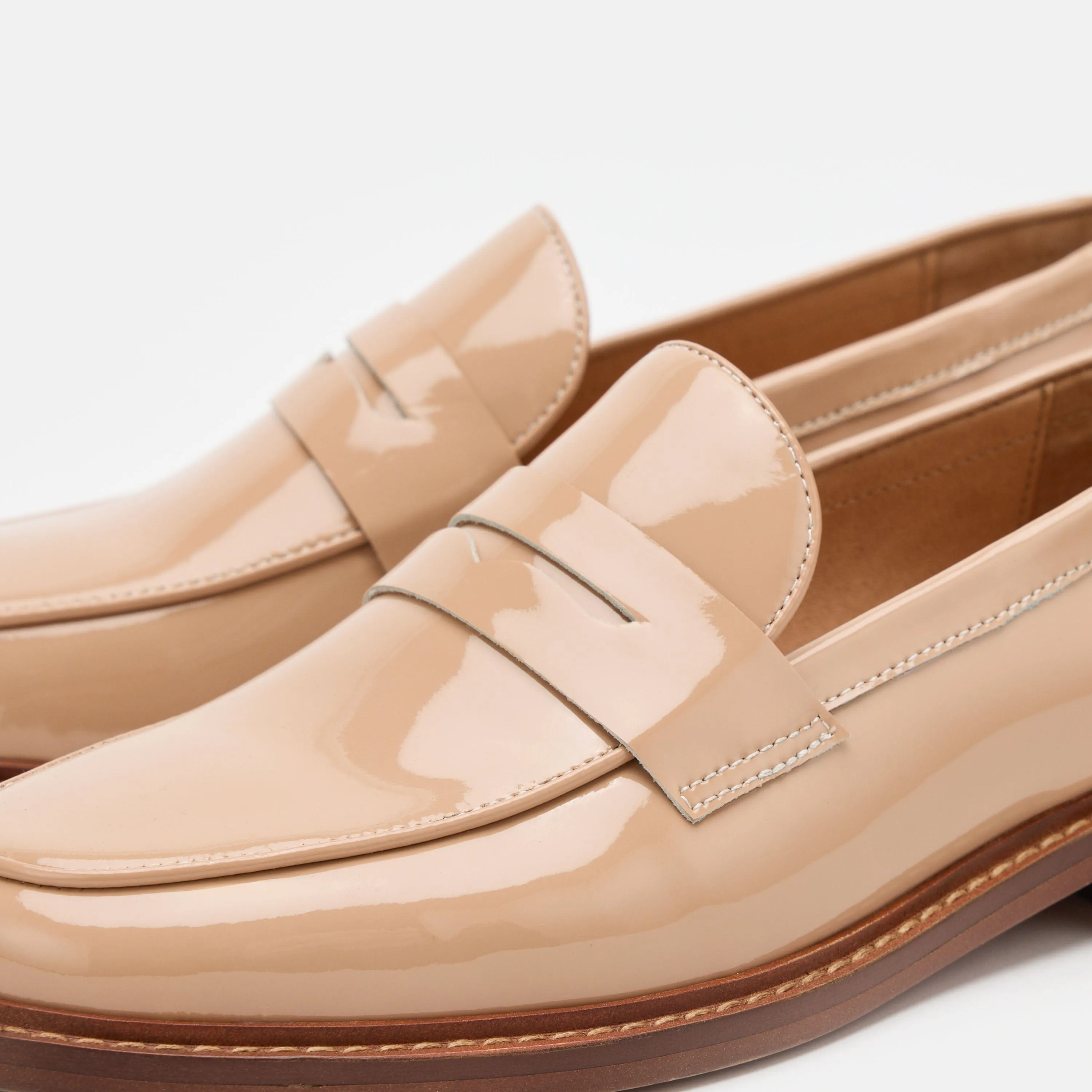 Ms. Calum Cream Leather Penny Loafers