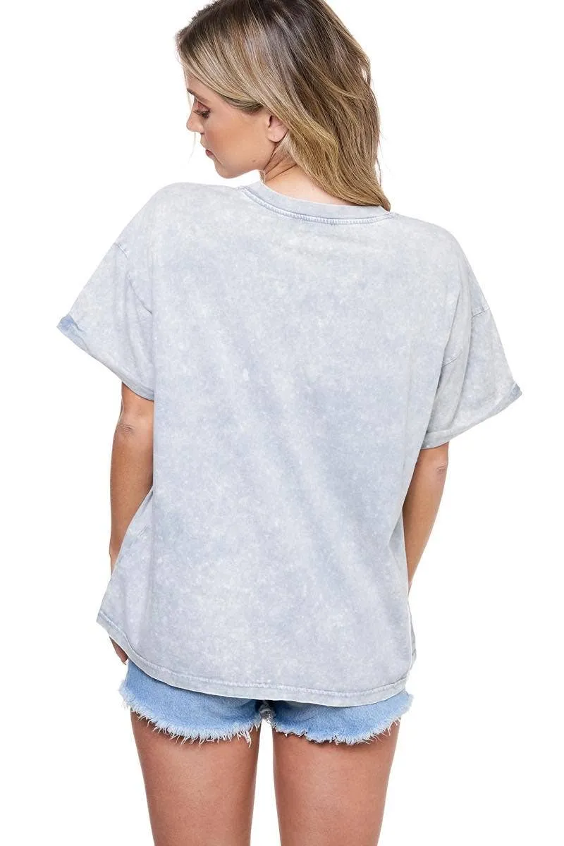 Multi Cowboy Ghosts Graphic Mineral Washed Tee