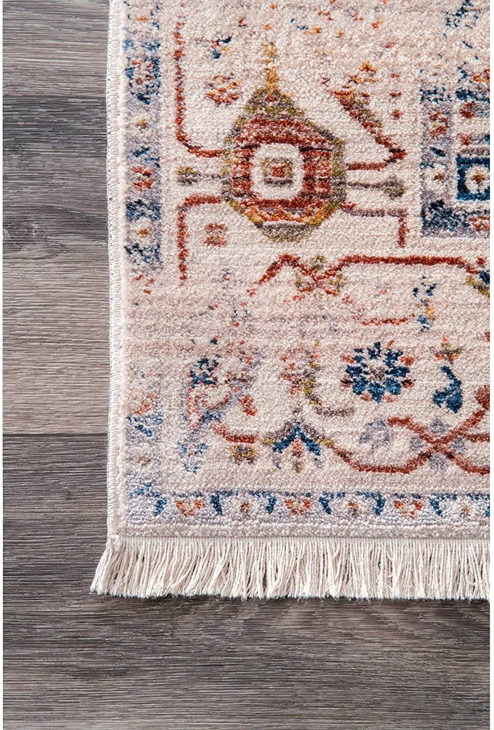 New nuLOOM Ethel Medallion Fringe Area Rug, 5' x 7' 9", Ivory! Retails $335 W/Tax!