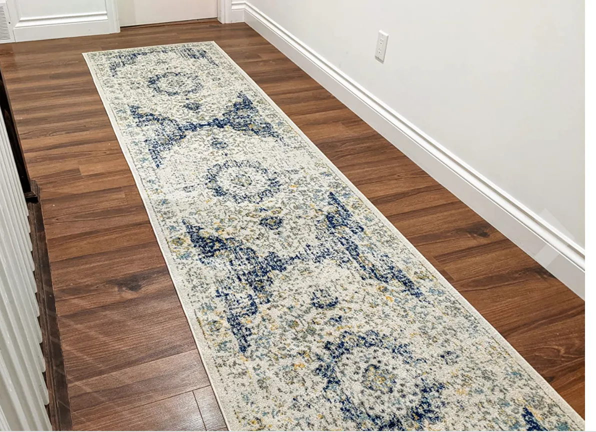 New nuLOOM Paisley Verona Vintage Persian Runner Rug, 2' 6" x 14', Ivory/Blue!
