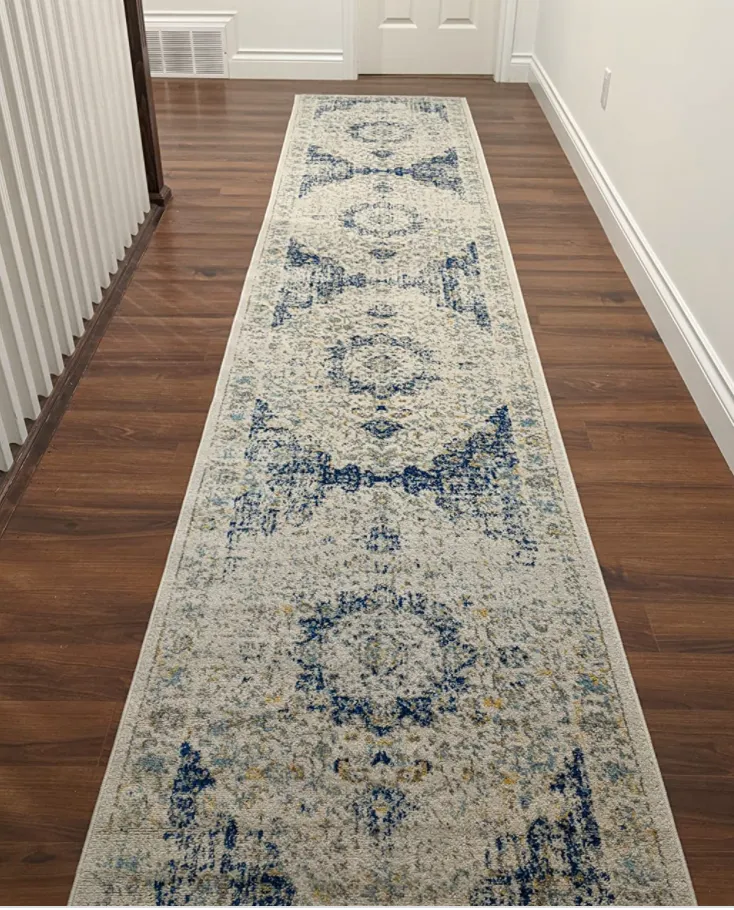New nuLOOM Paisley Verona Vintage Persian Runner Rug, 2' 6" x 14', Ivory/Blue!