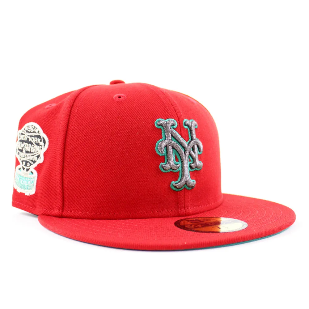 New York Mets 1964 All Star Game59Fifty New Era Fitted Hat (Scarlet Turquoise Under Brim)