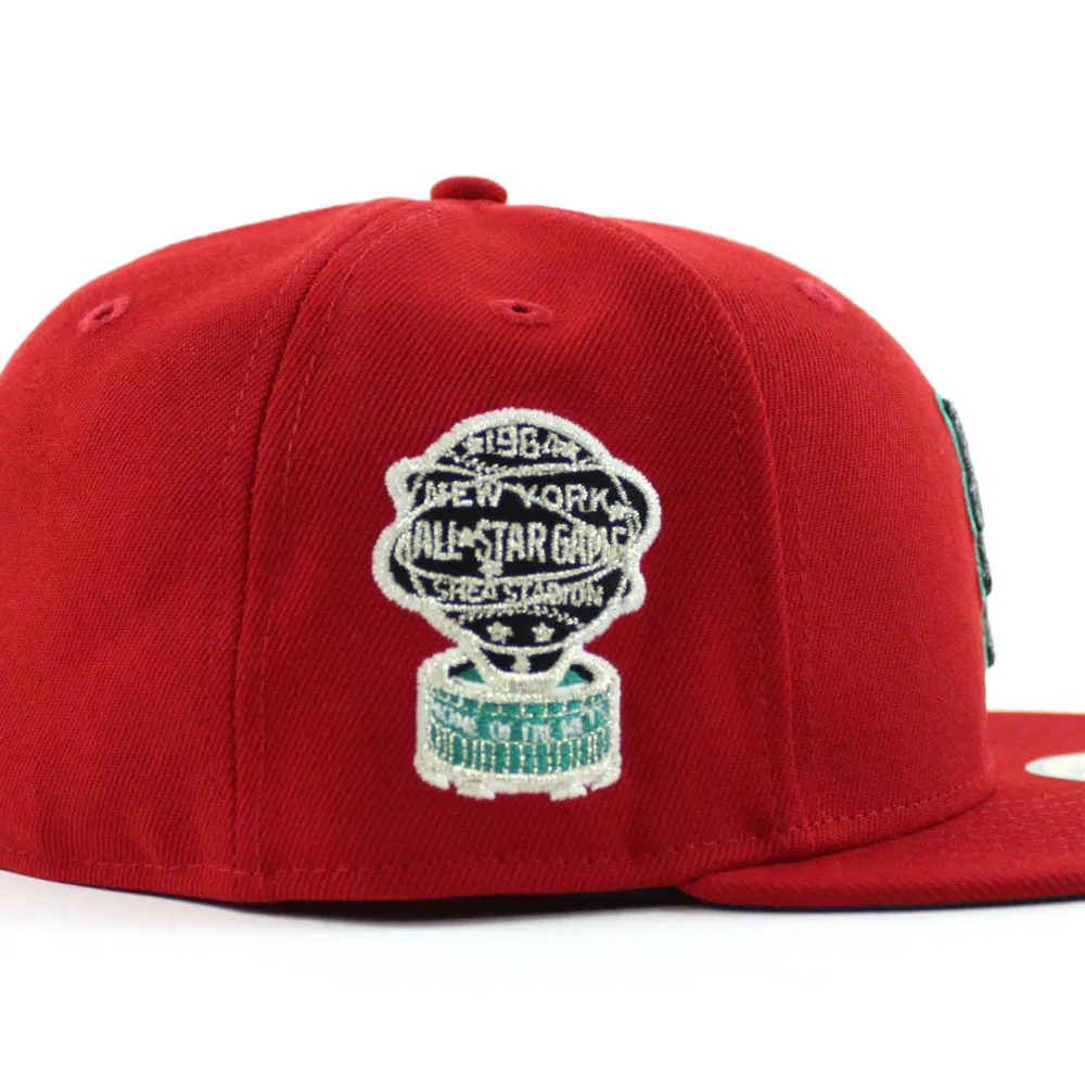 New York Mets 1964 All Star Game59Fifty New Era Fitted Hat (Scarlet Turquoise Under Brim)