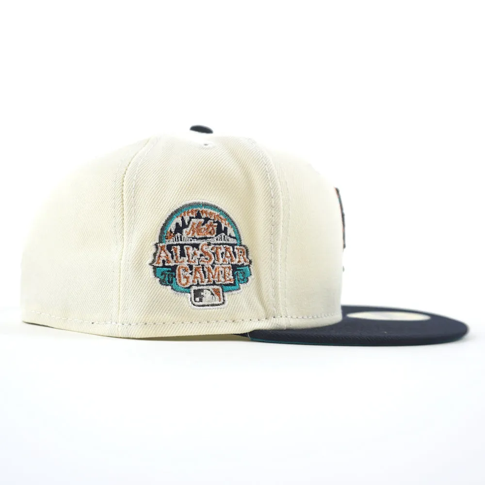New York Mets 2013 All-Star Game New Era 59Fifty Fitted Hat (Chrome White Navy Aqua Under Brim)