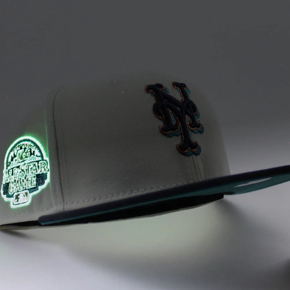 New York Mets 2013 All-Star Game New Era 59Fifty Fitted Hat (Chrome White Navy Aqua Under Brim)