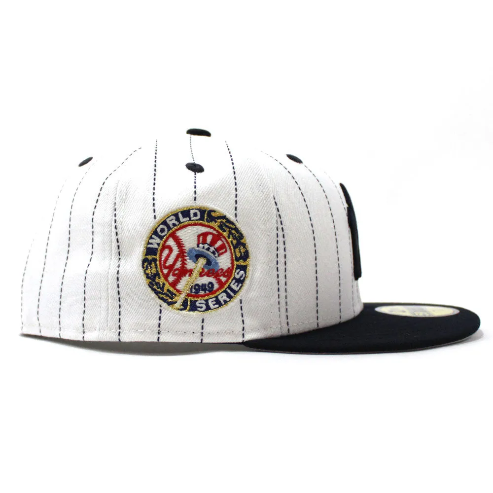 New York Yankees 1949 World Series New Era 59Fifty Fitted Hat (Pinstripe Navy Gray Under Brim)