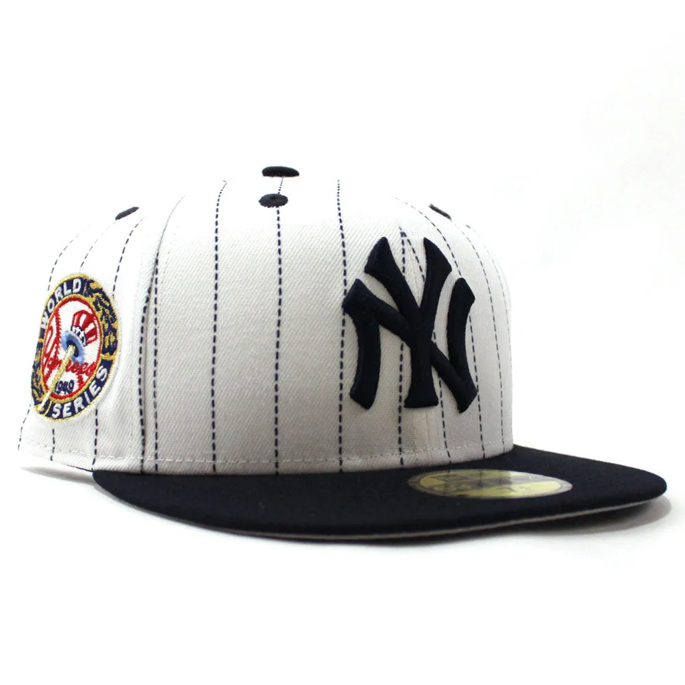 New York Yankees 1949 World Series New Era 59Fifty Fitted Hat (Pinstripe Navy Gray Under Brim)