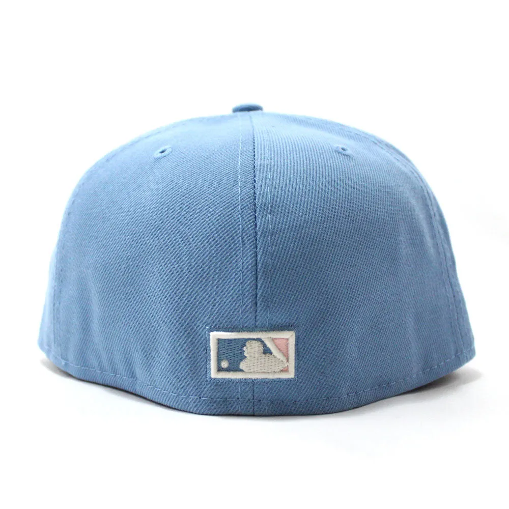 New York Yankees 1998 World Series New Era 59Fifty Fitted Hat (Glow in the Dark Sky Blue Pink Under Brim)