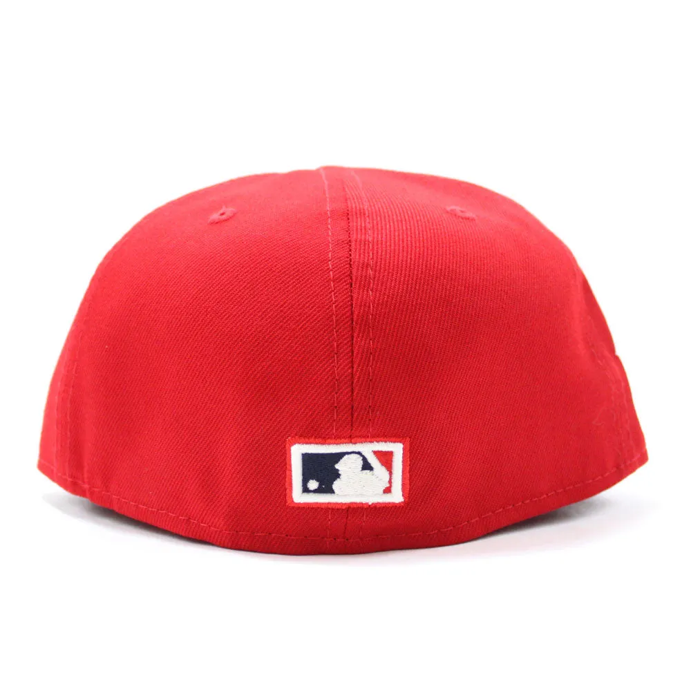 New York Yankees 1999 World Series New Era 59Fifty Fitted Hat (Glow in the Dark Logo RED Pink Under Brim)
