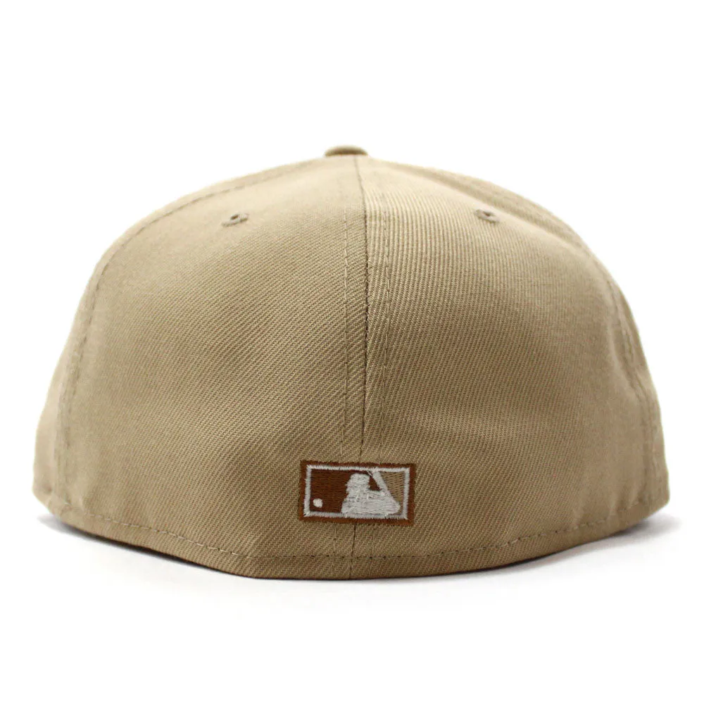 New York Yankees 2000 World Series  New Era 59Fifty Fitted Hat (GITD Camel Peach Under Brim)