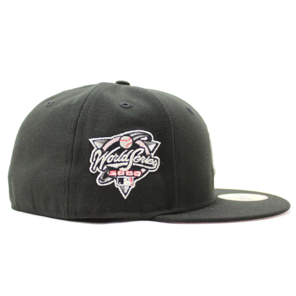 New York Yankees 2000 World Series New Era 59Fifty Fitted Hat (Glow in the Dark Black Pink Under Brim)