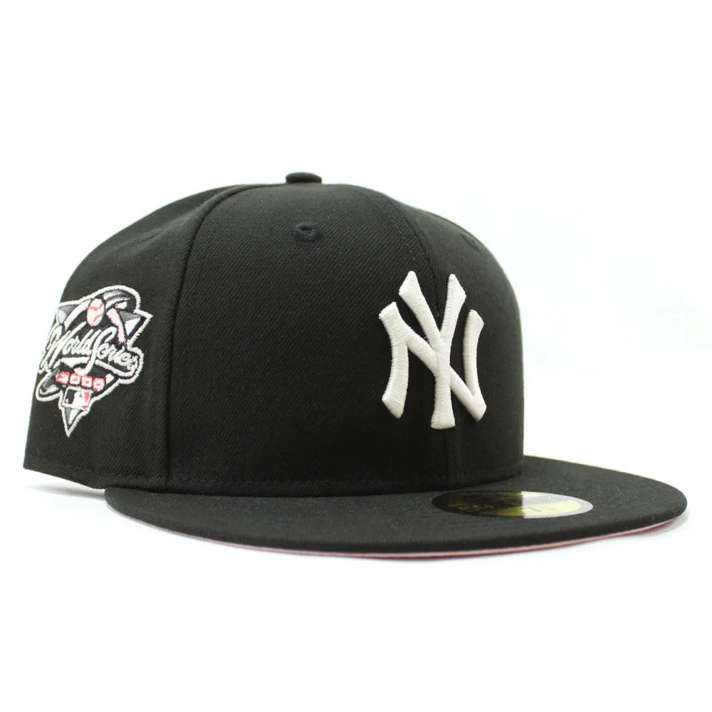 New York Yankees 2000 World Series New Era 59Fifty Fitted Hat (Glow in the Dark Black Pink Under Brim)