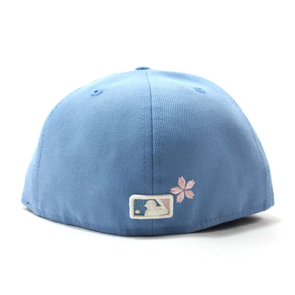 New York Yankees Cherry Blossom New Era 59Fifty Fitted Hat (Glow in the Dark Sky Blue Pink Under Brim)