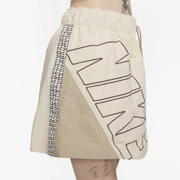 NWT Nike Sportswear Sanddrift Khaki/Sail White Retro Asymmetric Track Skirt
