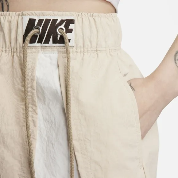 NWT Nike Sportswear Sanddrift Khaki/Sail White Retro Asymmetric Track Skirt