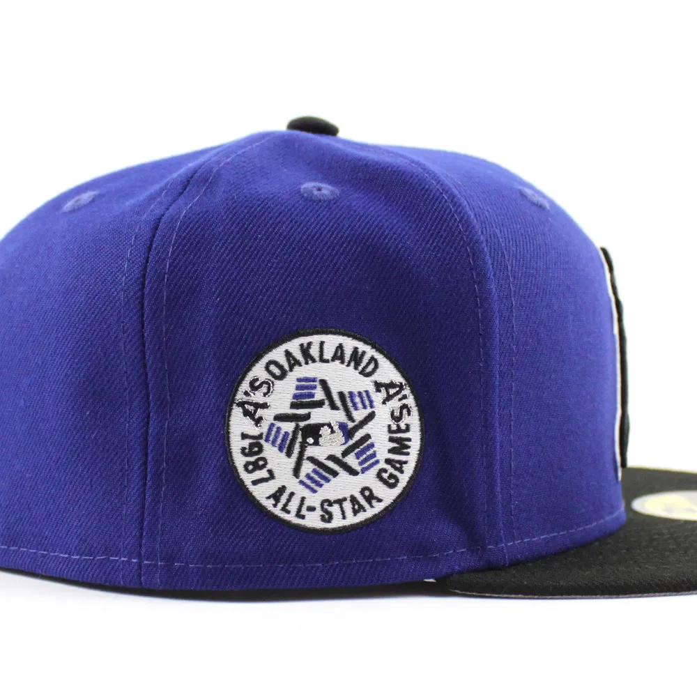 Oakland Athletics 1987 All Star Game New Era 59Fifty Fitted Hat (GITD Royal Blue Black Gray Under Brim)
